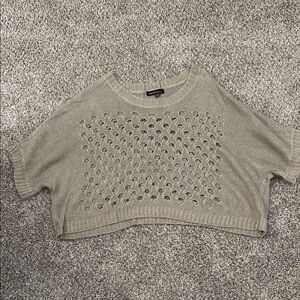 AKIRA Tan Crew Neck Sweater with Textured Knit